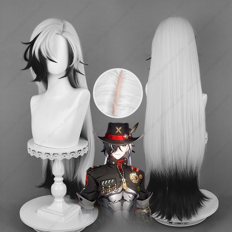 Anime Cosplay Long Black Hair - HSR Boothill peruka do Cosplay 92cm