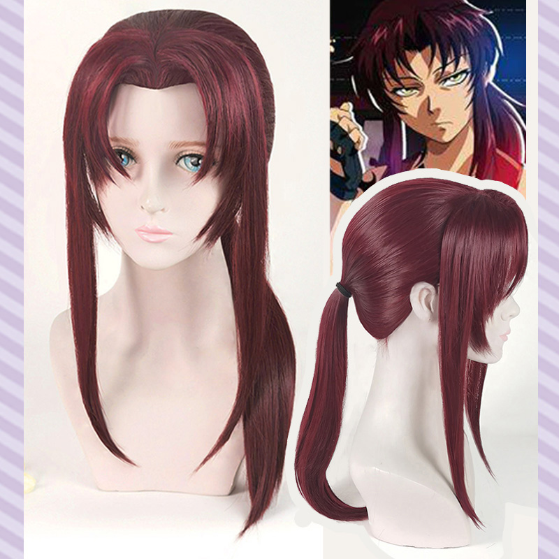 Anime Cosplay Long Black Hair - Nowa czarna laguna Rebecca Revy peruka