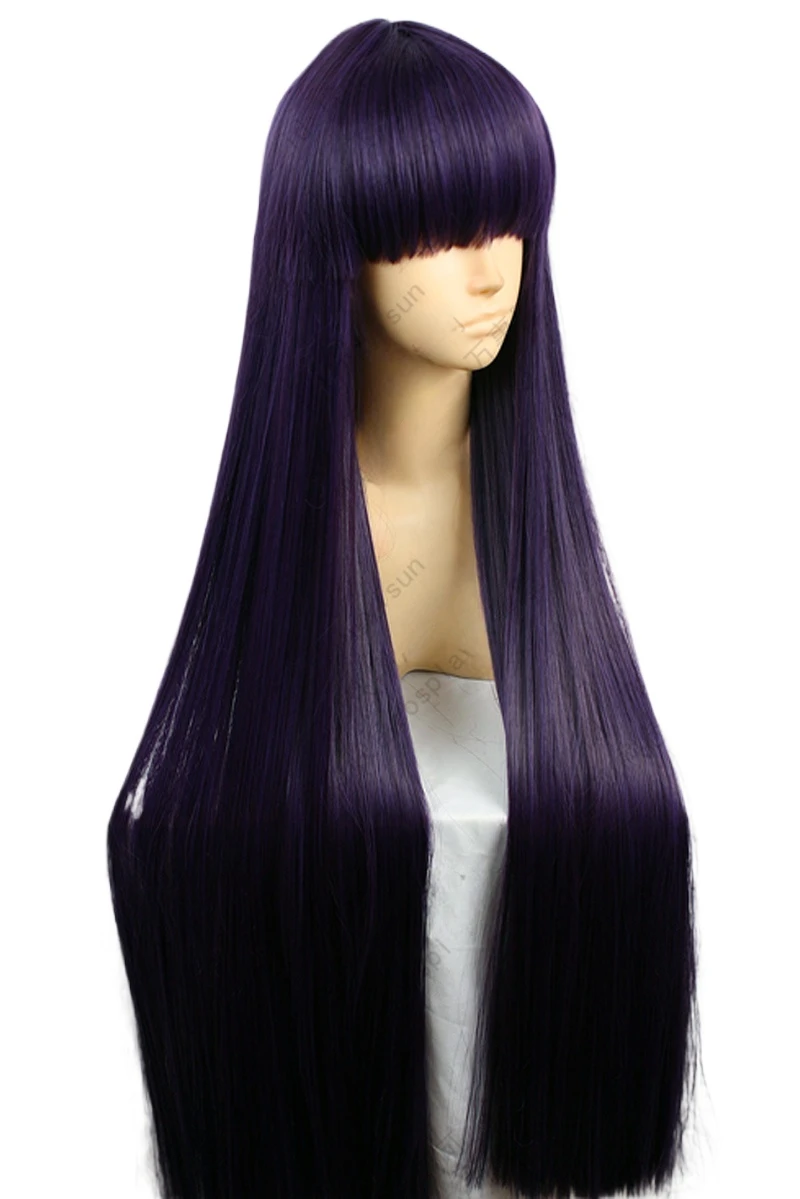 Sailor Mars Rei Hino 100CM dłu – Anime Cosplay Long Black Hair recenzja i cena