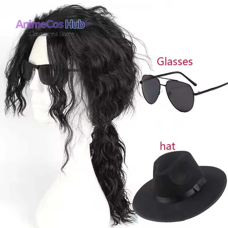 Anime Michael Jackson Cosplay, – Anime Cosplay Long Black Hair recenzja i cena